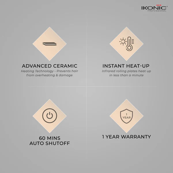 Ikonic Professional Rolling Plates Super Crimper Grey