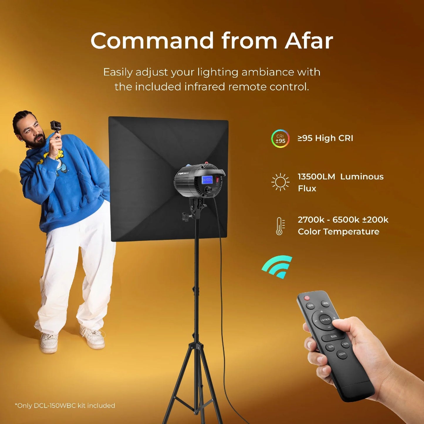 Digitek Lite (DCL-150WBC) Combo Bi Color Continuous LED Light with 18 CM Reflector Suitable for All Kinds of Small Production Photography/Power Saving & Environment Protection