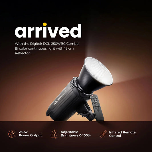Digitek Lite (DCL-250WBC) Combo Bi Color Continuous LED Light with 18 CM Reflector Suitable for All Kinds of Small Production Photography/Power Saving & Environment Protection
