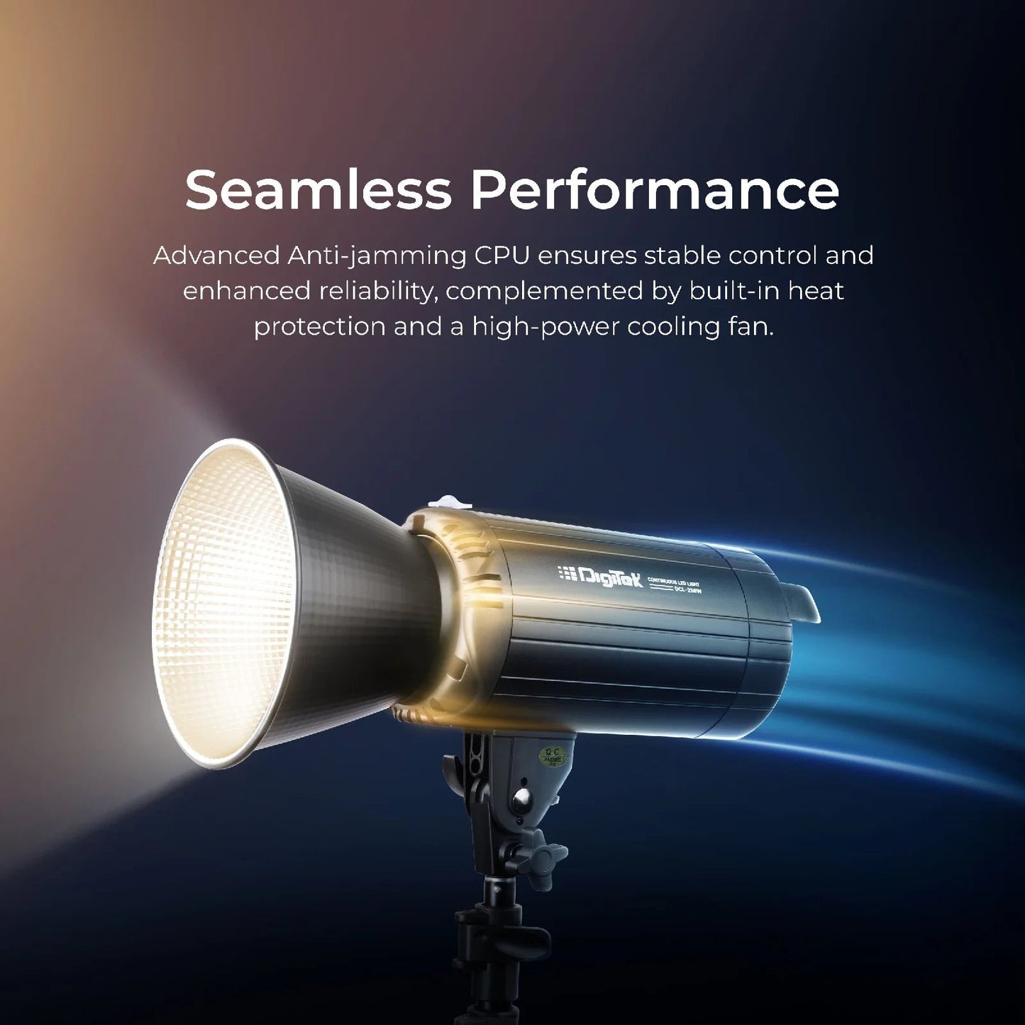 Digitek Lite (DCL-250WBC) Combo Bi Color Continuous LED Light with 18 CM Reflector Suitable for All Kinds of Small Production Photography/Power Saving & Environment Protection
