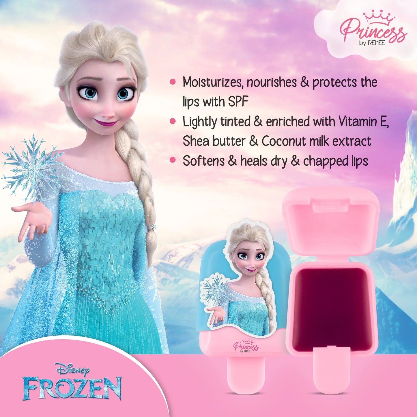 Renee Disney Frozen Princess By RENEE Popsicle Lip Balm, Elsa Popsicle Lip Balm 2gm