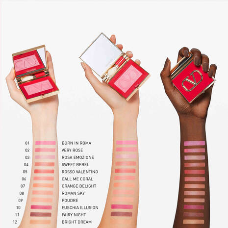 VALENTINO EYE2 CHEEK DUAL USE BLUSH & EYE SHADOW 10 FUCHSIA ILLUSION 3.6gm