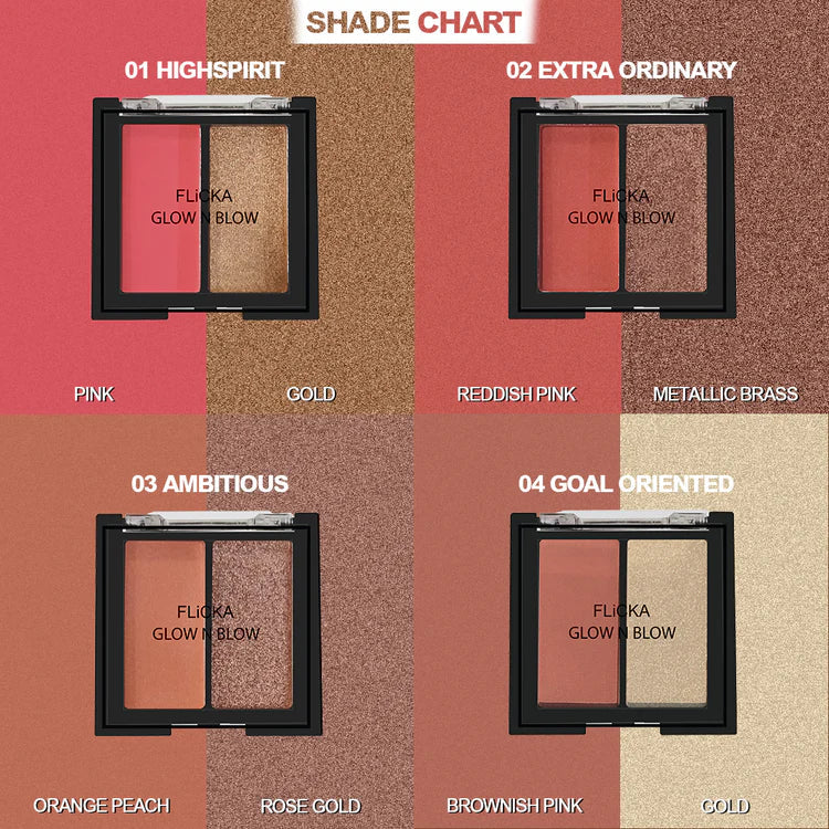 Flicka GLOW N BLOW - Blusher & Highlighter