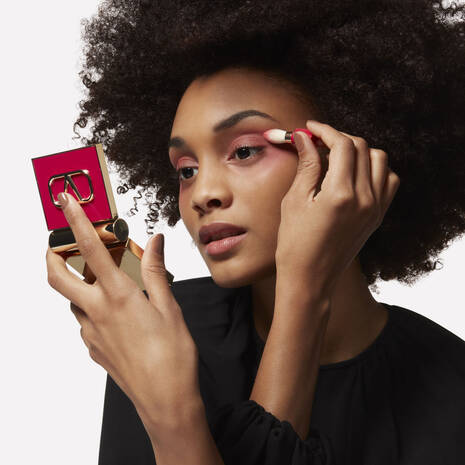 VALENTINO EYE2 CHEEK DUAL USE BLUSH & EYE SHADOW 10 FUCHSIA ILLUSION 3.6gm