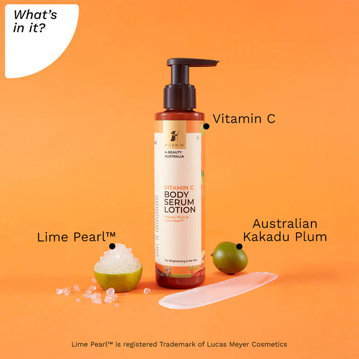 PILGRIM VITAMIN C BODY SERUM LOTION Kakadu Plum & Lime Pearl 150ml