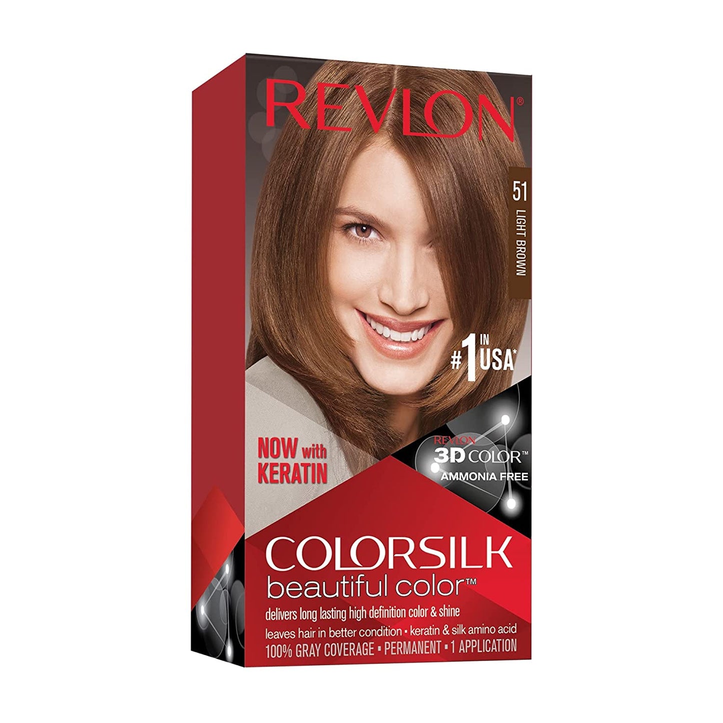 Revlon Colorsilk 3D Hair Color No Ammonia 51 Light Brown