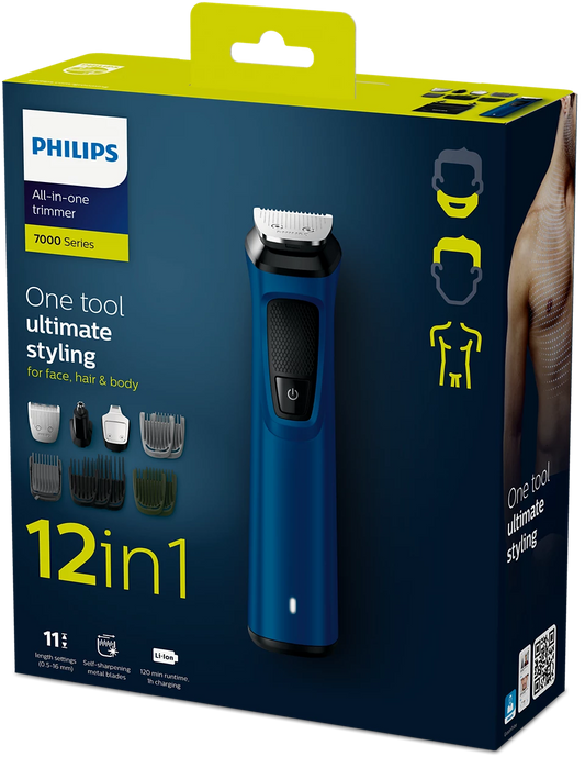 Philips One Tool Ultimate Styling Series 7000 12-in-1, Face, Hair and Body