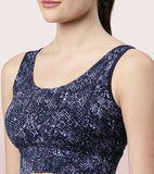 Enamor Longline Sports Bra – Printed | Scoop Neck Medium Impact Dry Fit Sports Bra | Held-in Fit E217