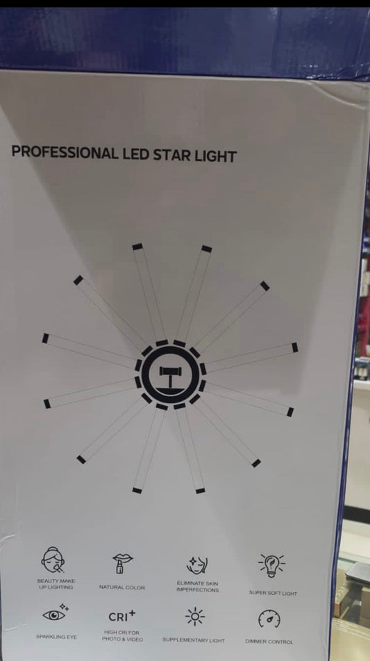 PROFESSIONAL LED STAR LIGHT 12 ARM SUN RING LIGHT