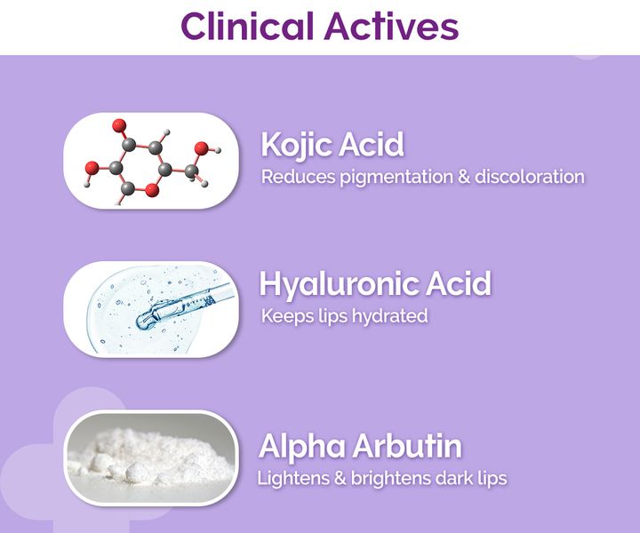 The Derma co 1% Kojic Acid Lip Balm With Alpha Arbutin & Hyaluronic Acid - 4g