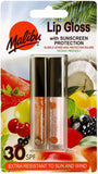 Malibu Vegan SPF 30 Lip Gloss Coconut & Strawberry Flavour Combo 1.5mlx2