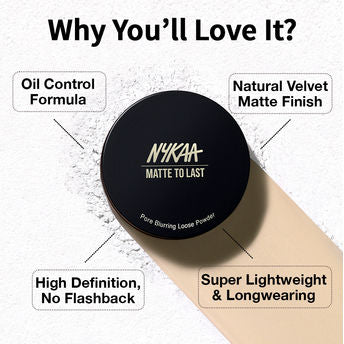 NYKAA MATTE TO LAST PORE BLURRING LOOSE POWDER 10g