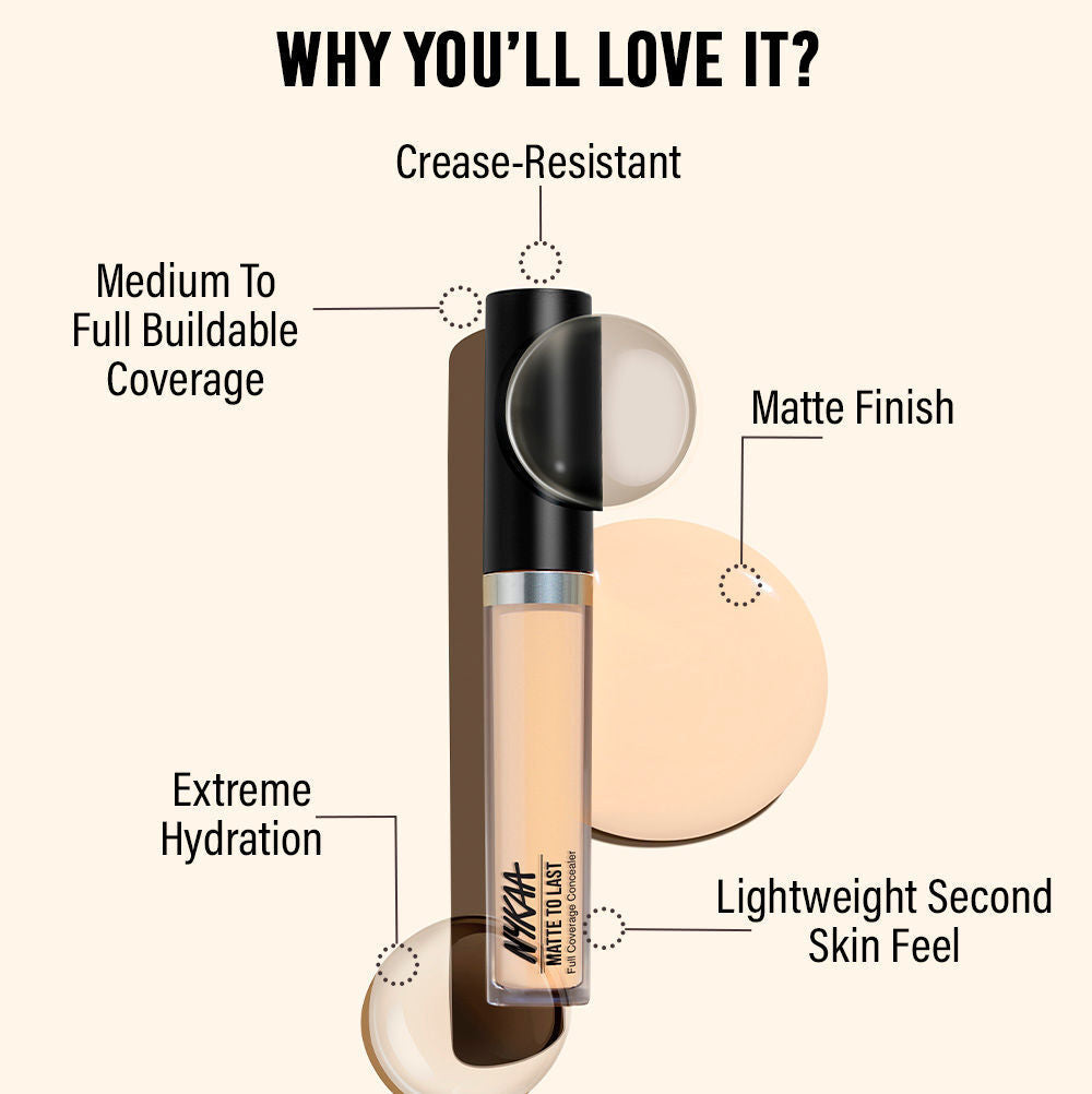 Nykaa Matte To Last Full Coverage Liquid Concealer (4.5g)