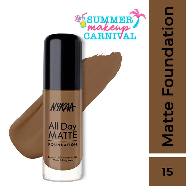 Nykaa All Day Matte Long Wear Liquid Foundation For Normal To Combination Skin 30ml