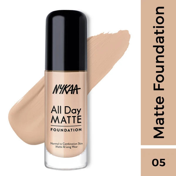 Nykaa All Day Matte Long Wear Liquid Foundation For Normal To Combination Skin 30ml