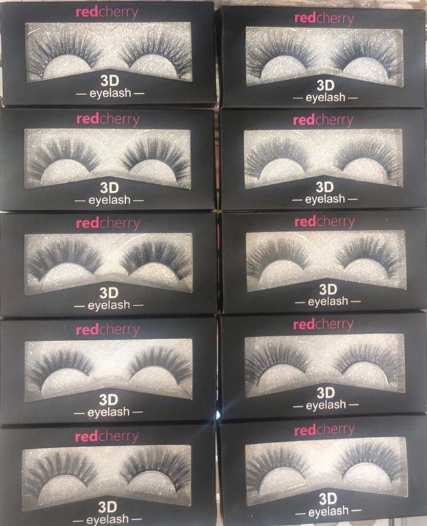 Red Cherry Black natural 3D thick long eye- lashes 10 Piece