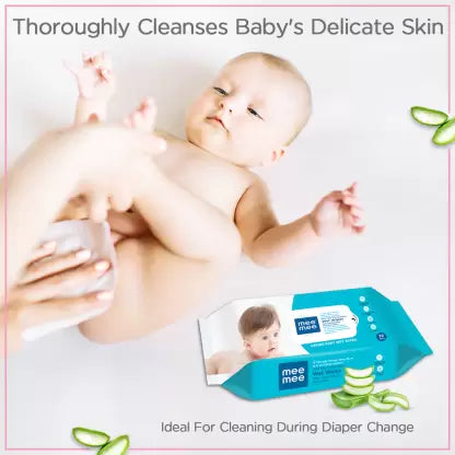 MeeMee Wet Wipes Soft Cleansing Baby Pack of 1  (72 Wipes)