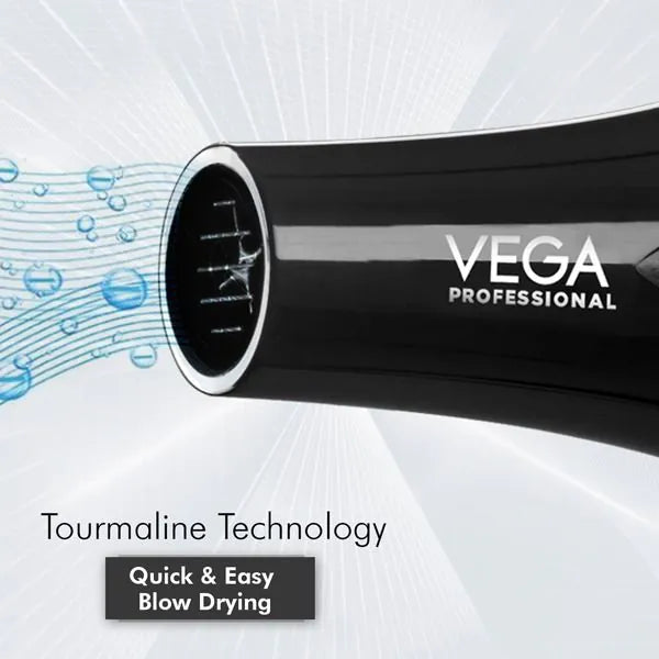 VEGA PROFESSIONAL PRO DRY 2000 HAIR DRYER WITH DIFFUZER & NOZZLES ATTACHMENTS - VPVHD-13
