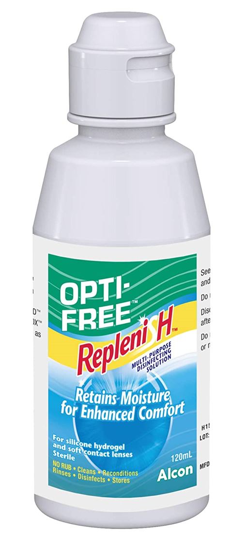 Opti Free Replenish Retains Moisture For Enhanced Comfort 120ml
