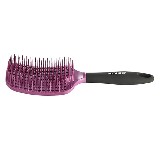Ikonic Flexi Paddle Brush - Burgundy- Works on all Hair Type, Ideal for detangling, Lightweight and flexible, Hair brush for Men And Women (Burgundy)