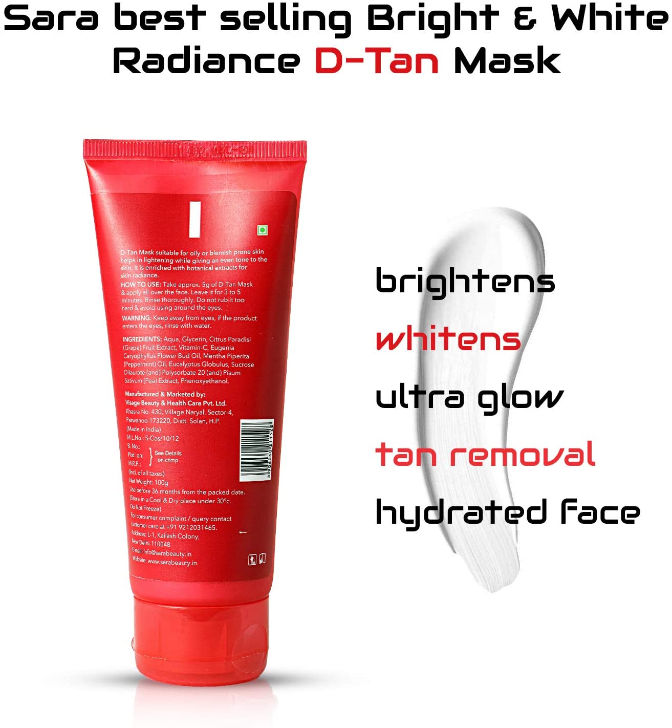 Sara Soul Of Beauty Radiance D Tan Mask Oily To Normal Skin 100g