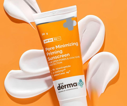 The Derma co Pore Minimizing Priming Sunscreen with SPF 50 & PA+++ For Open Pores & UVA/UVB Protection - 50g