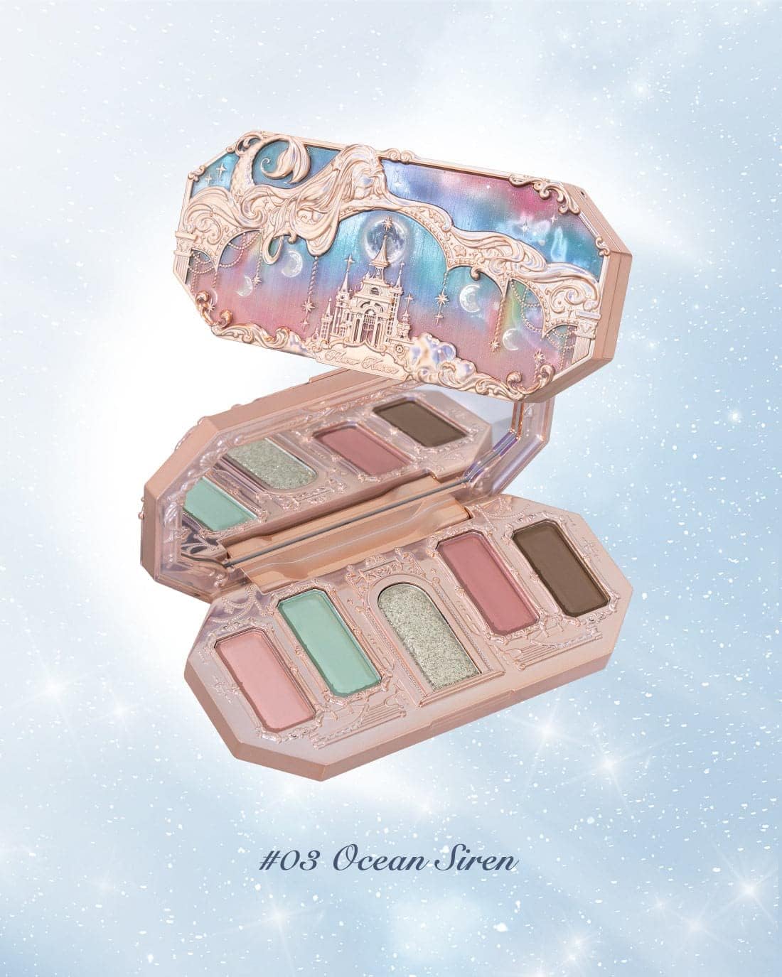 Flower Knows Moonlight Mermaid Five-Color Jewelry Eyeshadow Palette 6.3g (03 Ocean Siren)