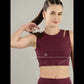 Enamor Shelf Bra Crop Vest | Crew Neck Vest With In-Built Shelf Bra Support | Hugged Fit E123
