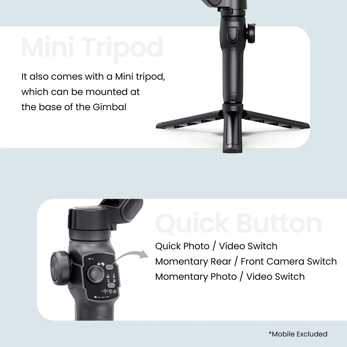 Digitek (DSG-009F) 3 Axis Foldabe Smartphone Gimbal with Built in Extandable Telescopic Rod