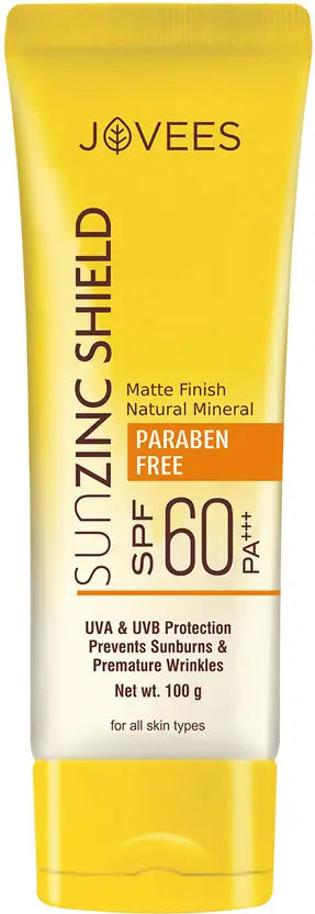 JOVEES SUNZINC SHIELD SPF 60PA+++ Matte Finish natural Mineral - SPF 60 PA+++ 100g