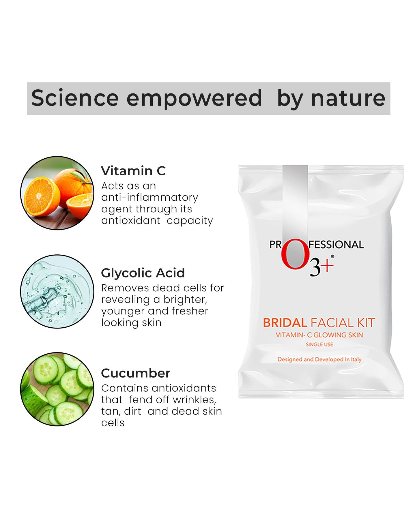 O3+ Bridal Facial Kit Vitamin C Glowing Skin (67g+69ml)