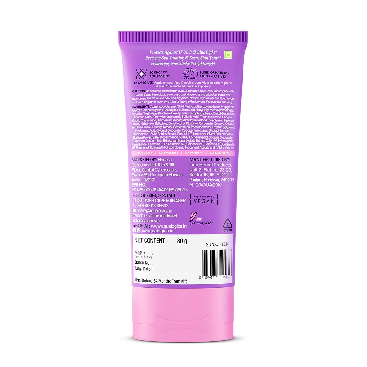 Aqualogica Illuminate+ Dewy Sunscreen SPF 50+ PA++++ 80g