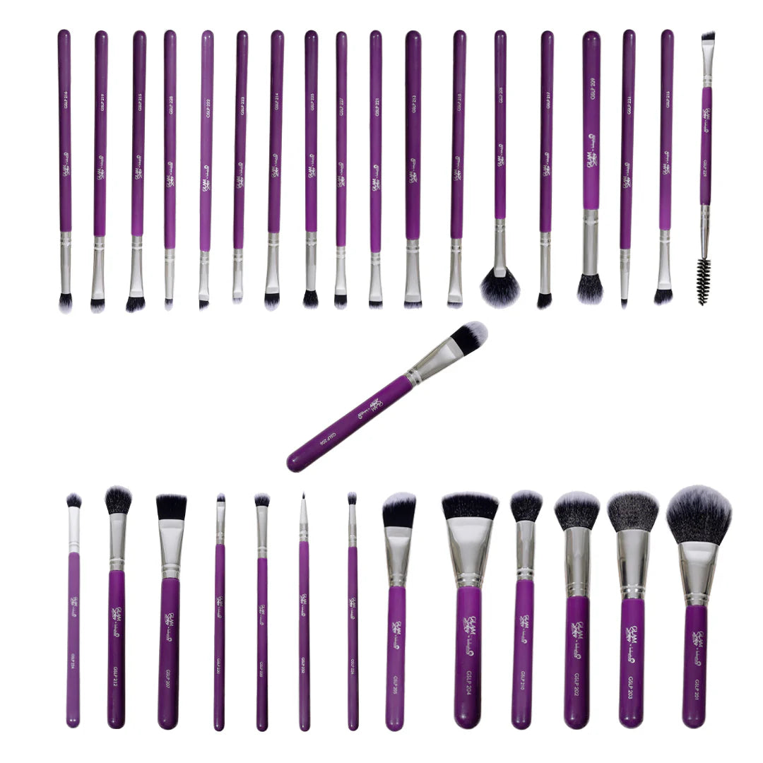 London Prime Glamstrokes 32 Pcs Budget friendly Brush Set (Lavender)