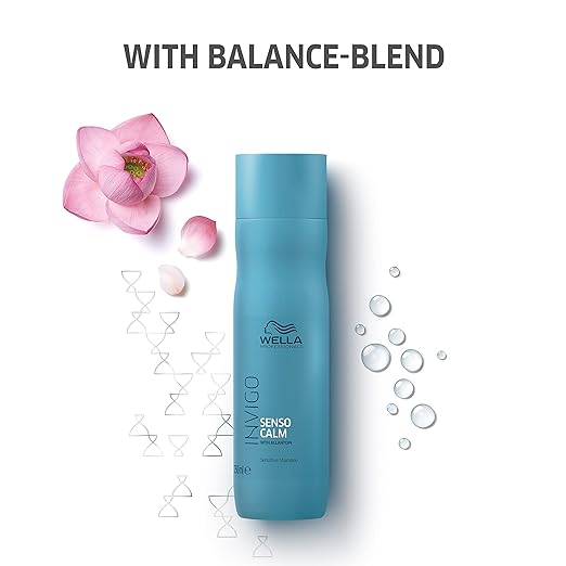 Wella Professionals Invigo Balance Senso Calm Sensitive Shampoo | 250 ml | Soothing, Calming Hair Cleanser for Sensitive, Dry Scalp | Fragrance-free Shampoo