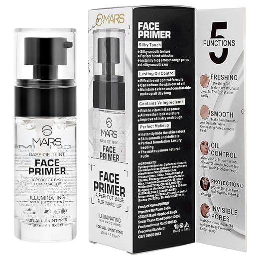 MARS Primer for Face Makeup For All Skin Types | Perfectly Blurs Pores, Wrinkles and Fine Lines | Oil Control | Lightweight Texture | 30ml
