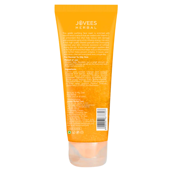 Jovees Lemon Face Wash With Lemon, Orange Peel & Kakadu Plum Extract 120ml