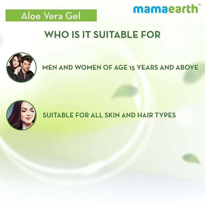 Mamaearth Aloe Vera Gel - 300ml | For Face, with Pure Aloe Vera & Vitamin E for Skin and Hair | All Skin Type