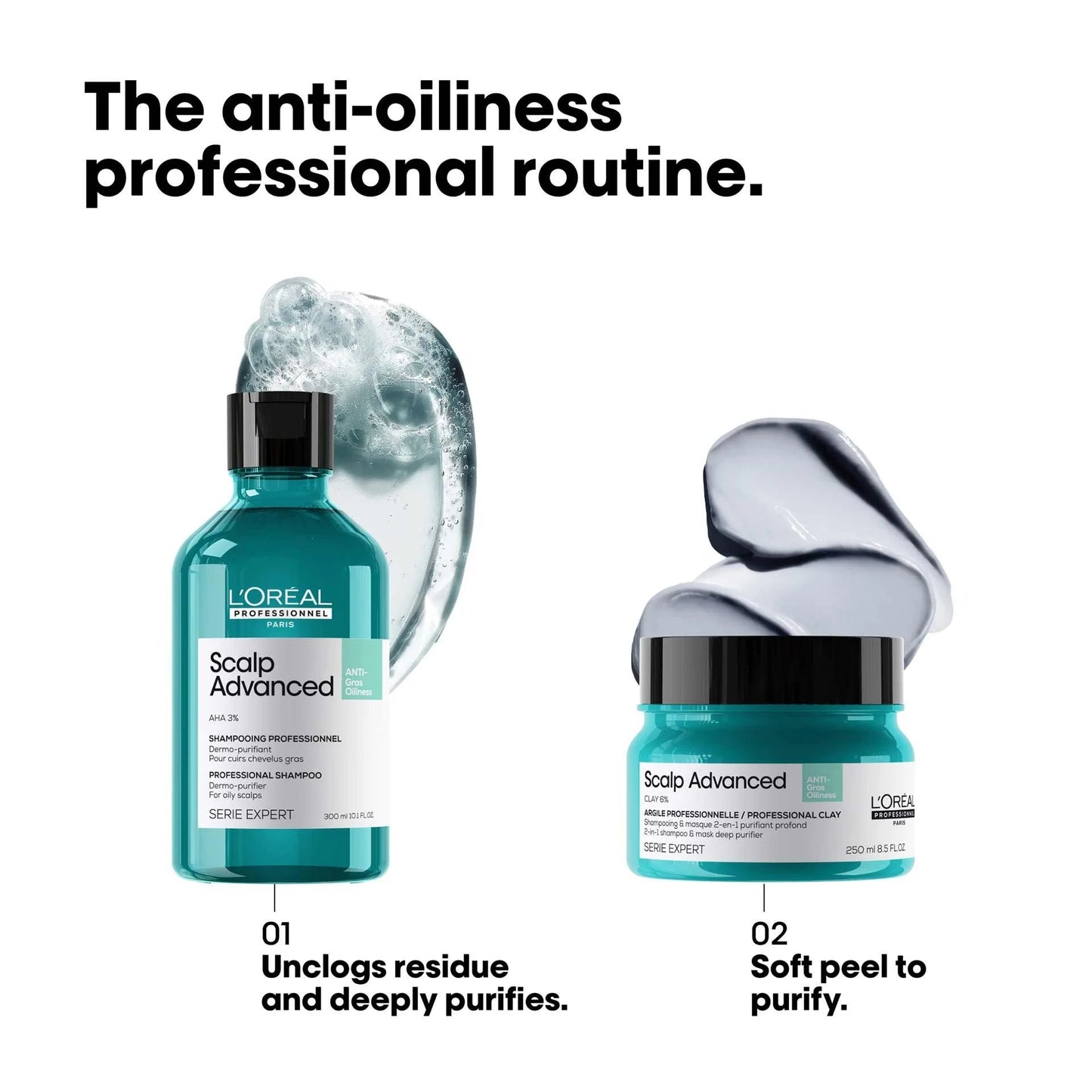 Loreal Paris Proffessional [Scalp Advanced] Anti-oiliness 2-in-1 deep purifier clay 250ml