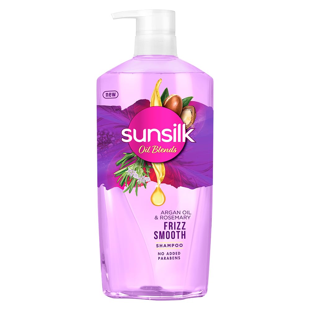 Sunsilk Argan Oil & Rosemary Frizz Smooth Oil Blends Shampoo | for Frizzy Hair | with No Added Parabens 700ml