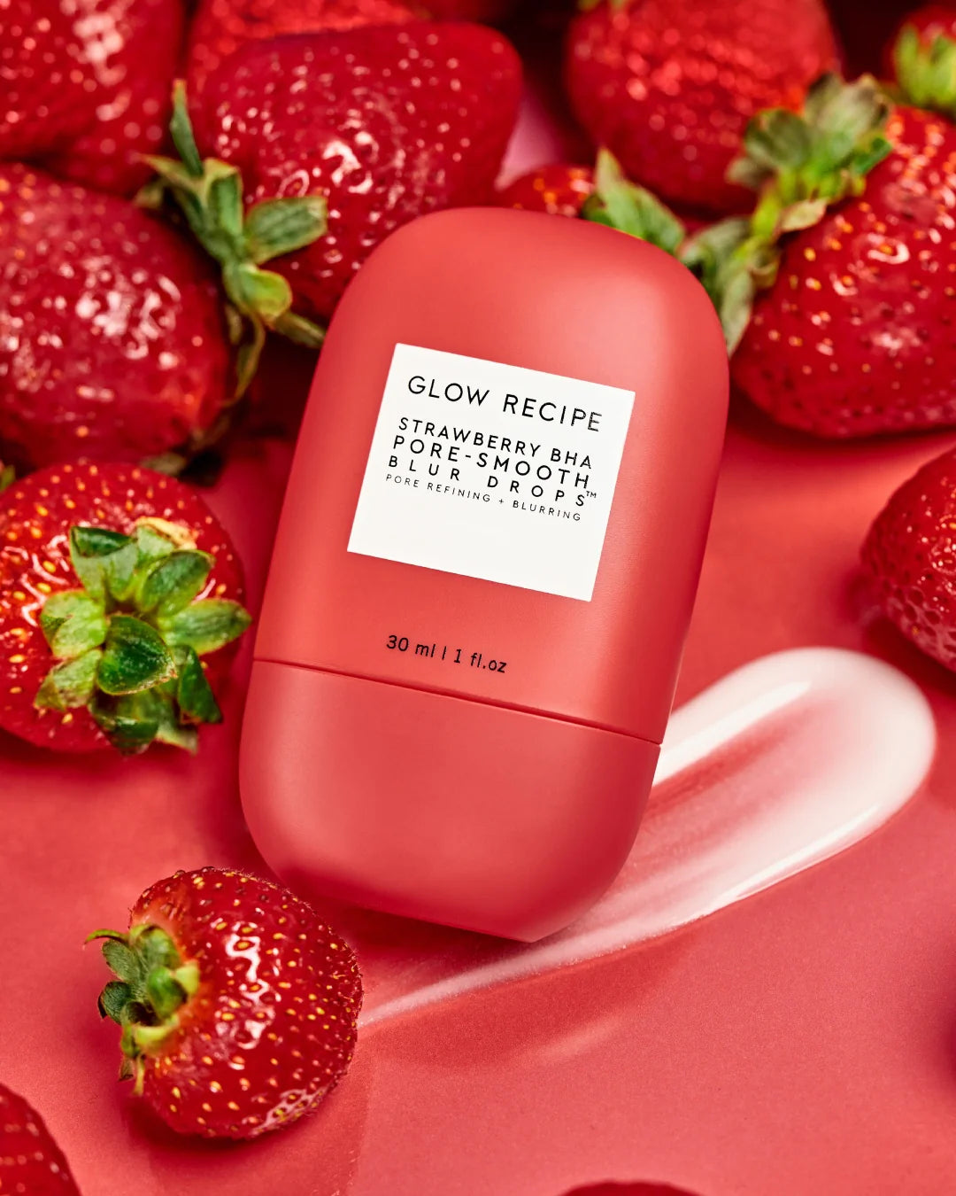 Glow Recipe Strawberry Bha Pore Smooth Blur Drops Serum Treatment + Primer Soin +Base 30ml