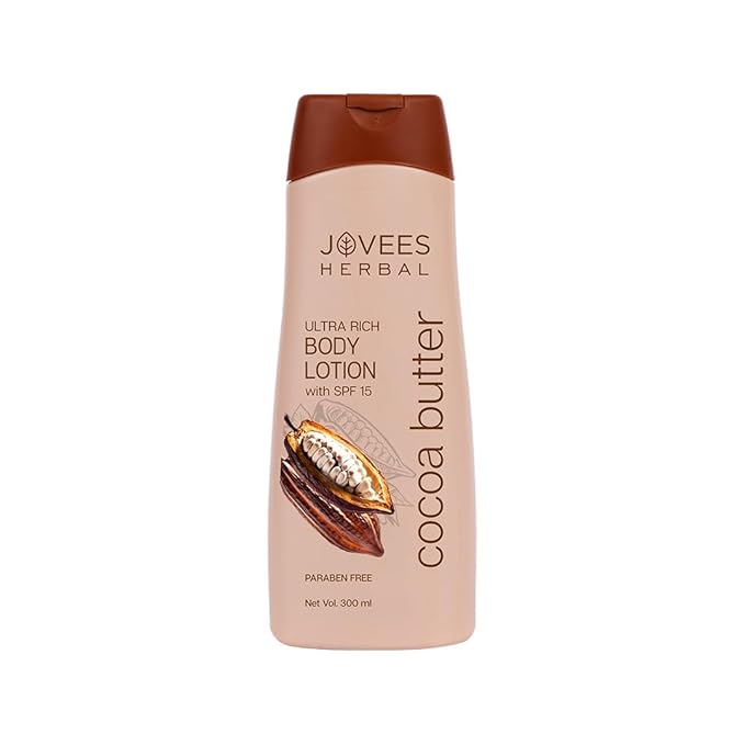 Jovees Cocoa Butter Body Lotion Provides Deep Moisturisation | Non Sticky Body Moisturizer With Cocia Butter | Winter Body Lotion For Smooth and Healthy Looking Skin | For Very Dry Skin 300ml