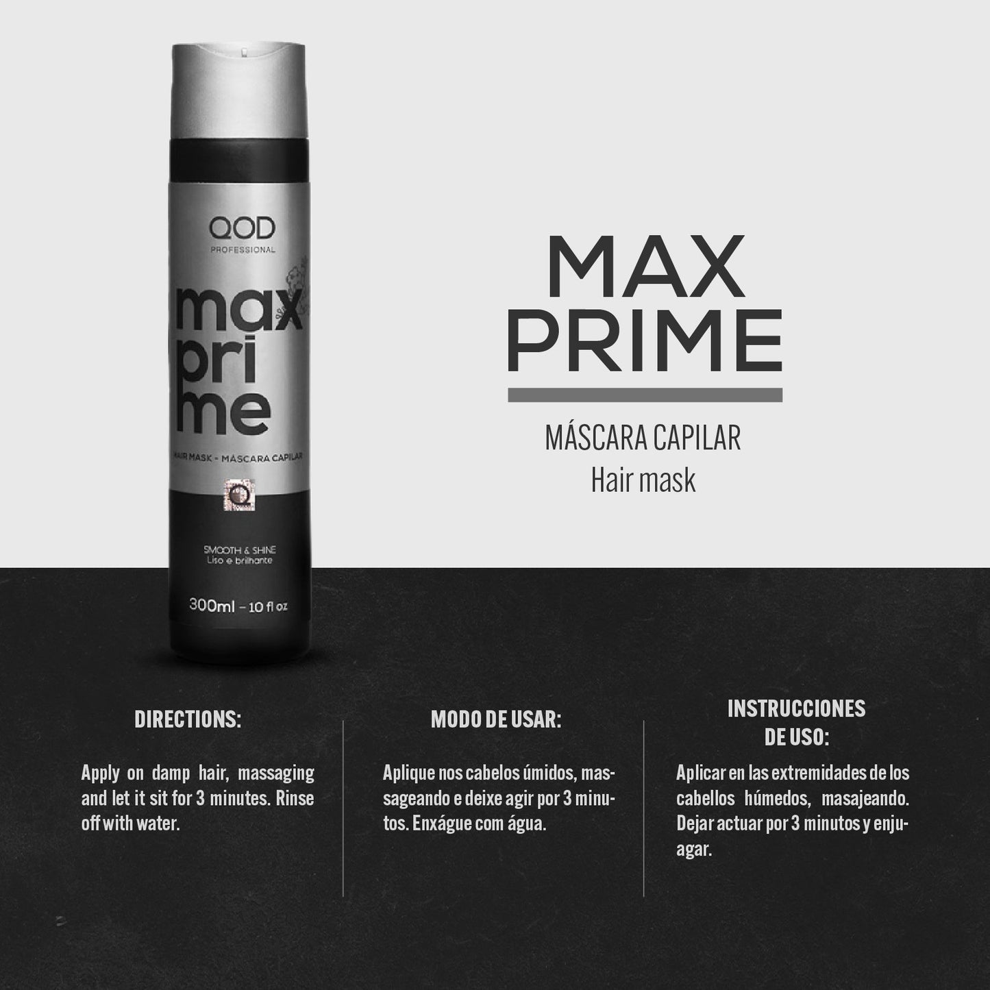 QOD MAX PRIME Hair Mask Mascara Capilar 300ml