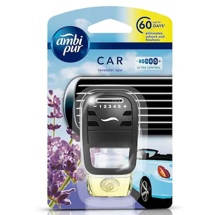Ambi Pur Lavender Spa Car Air Freshener Starter 7.5ml
