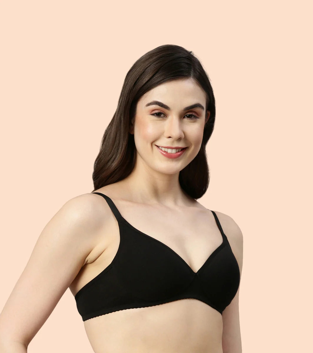Enamor-A039 Perfect Coverage T-Shirt Bra - Supima Cotton Padded Wirefree Medium Coverage