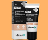 The Derma co 1% Hyaluronic Tinted Sunscreen Gel with SPF 60 & PA++++ for Broad Spectrum Protection - 30g