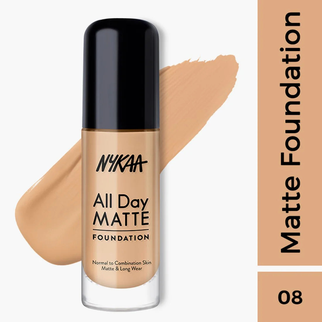 Nykaa All Day Matte Long Wear Liquid Foundation For Normal To Combination Skin 30ml