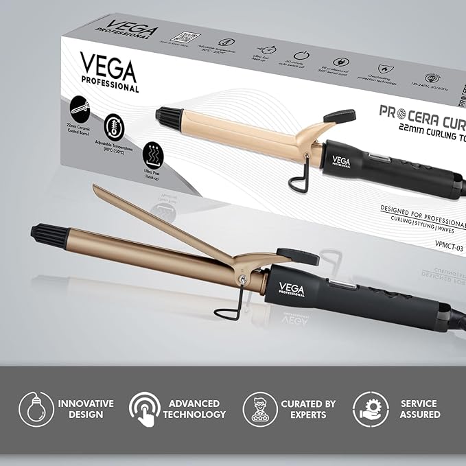VEGA PROFESSIONAL Pro Cera Curls 22mm Curling Tong