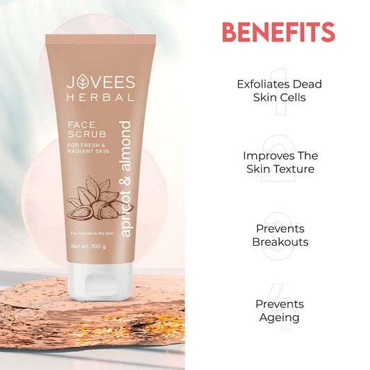 Jovees Apricot & Almond Face Scrub Infused With Wheatgerm Oil 100g