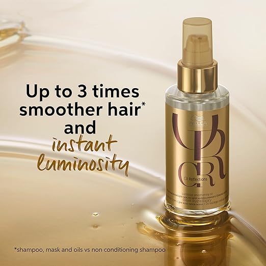 Wella Professionals Oil Reflections Luminous Smoothening Hair Oil | 100 ml | Non-Sticky Hair Treatment | For a Glossy Hair Shine