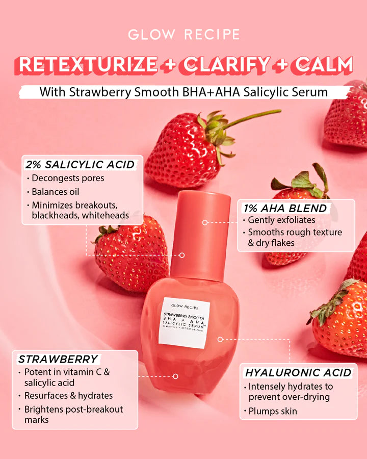 Glow Recipe Strawberry Smooth BHA+AHA Salicylic Serum 30ml